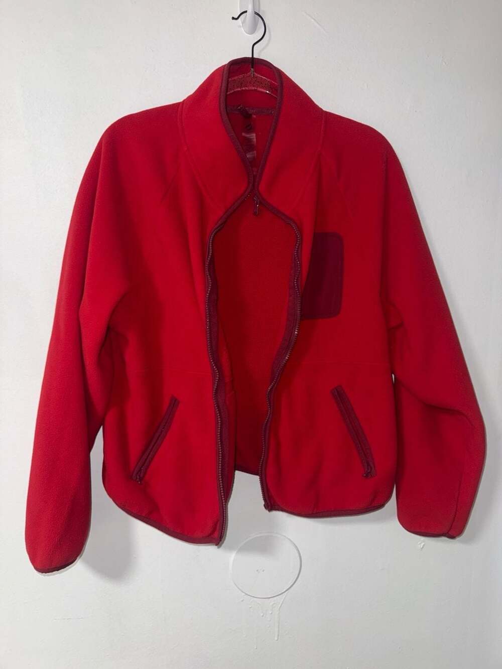 Lou & Grey Red Cozy Up Zip Fleece Jacket Size Medium